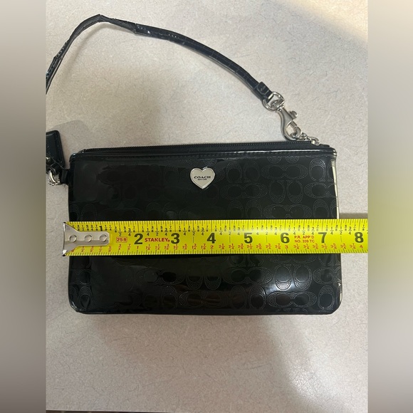 Black Leather Coach Wristlet - Picture 7 of 9